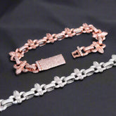 Infinity Cross Cuban Link 925 Silver VVS Moissanite Necklace)